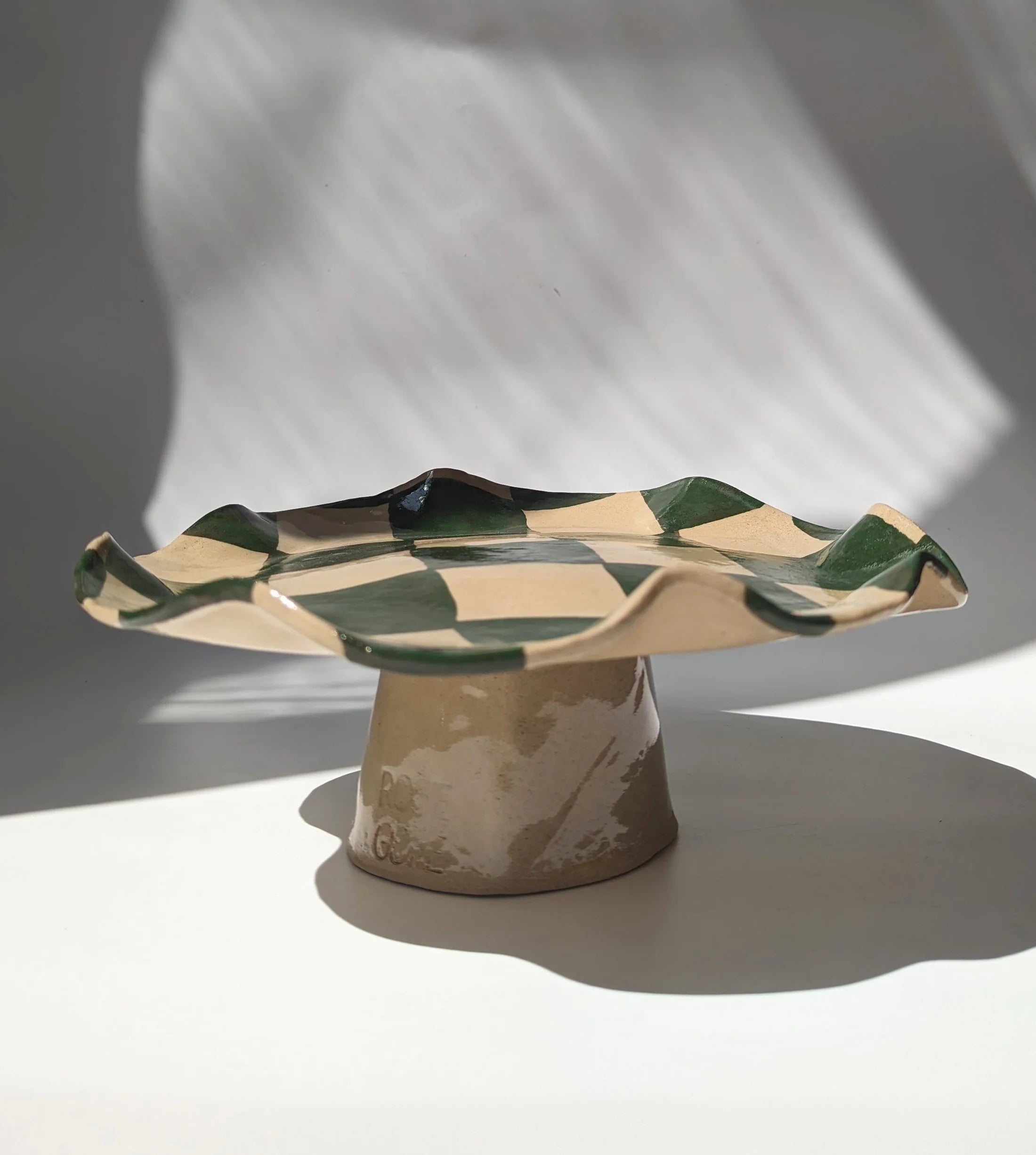 Rosie Gore Green Wavy Check Pedestal