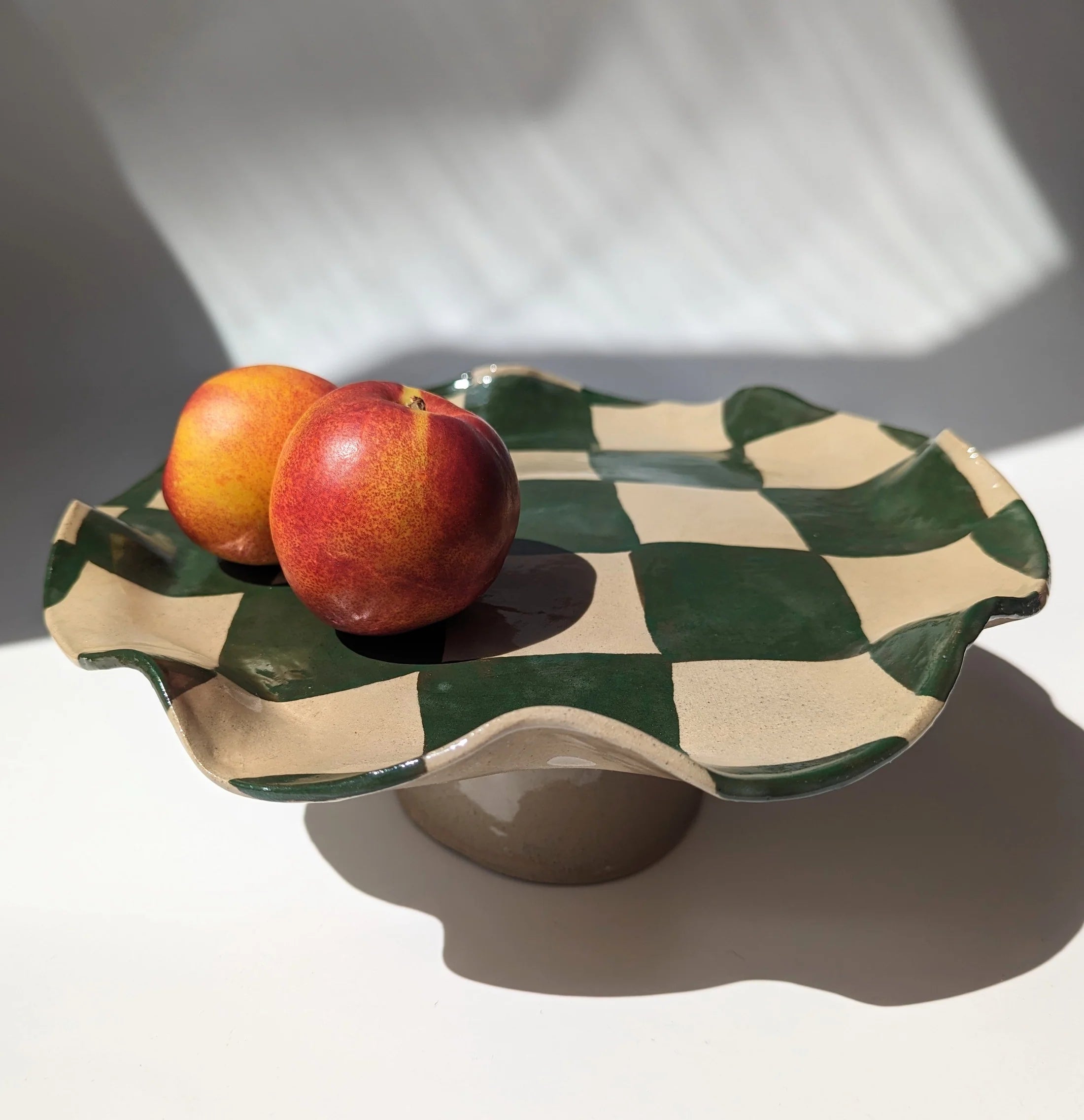 Rosie Gore Green Wavy Check Pedestal