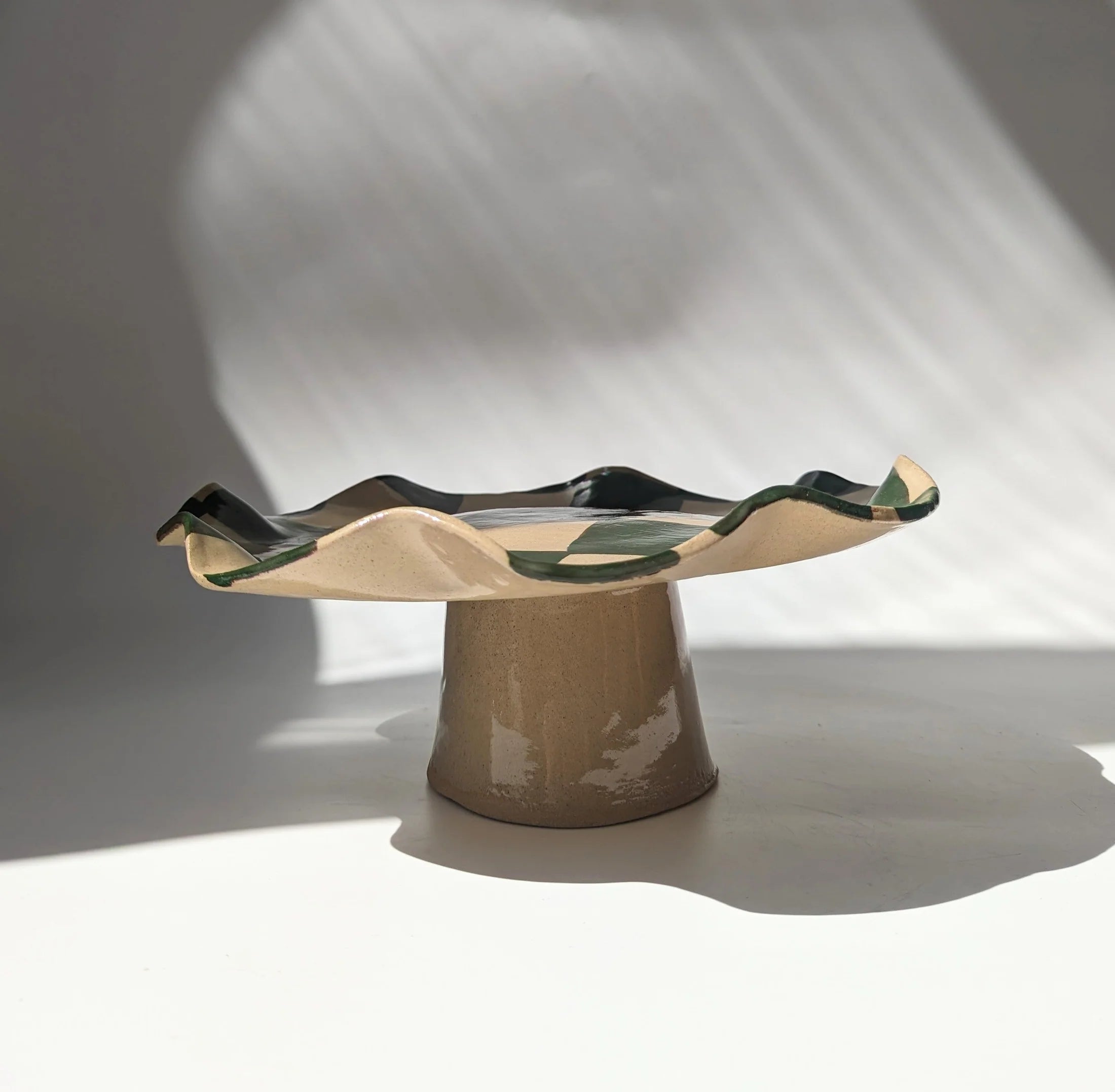 Rosie Gore Green Wavy Check Pedestal