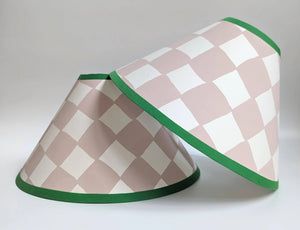 Rosie Gore Plaster Pink & Emerald Checkerboard Hand Painted Lampshade