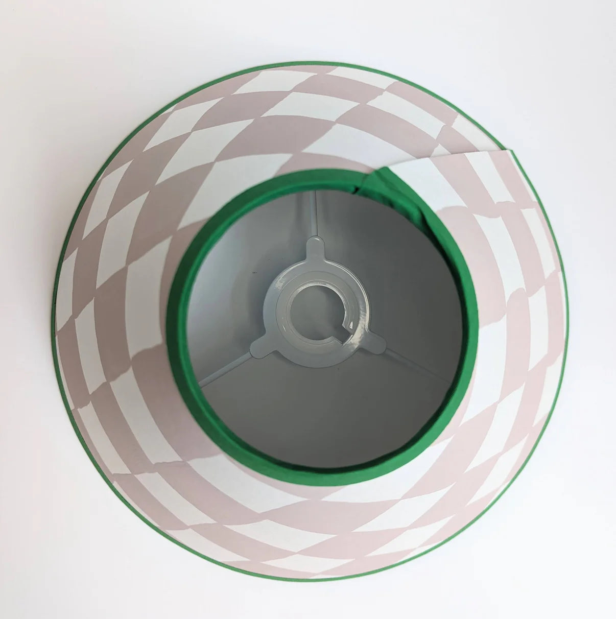 Rosie Gore Plaster Pink & Emerald Checkerboard Hand Painted Lampshade