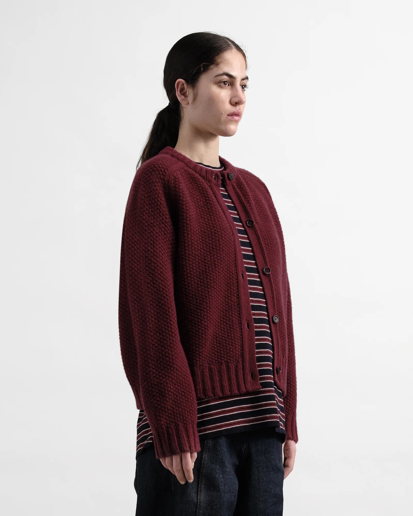 YMC Atomic Cardigan Burgundy