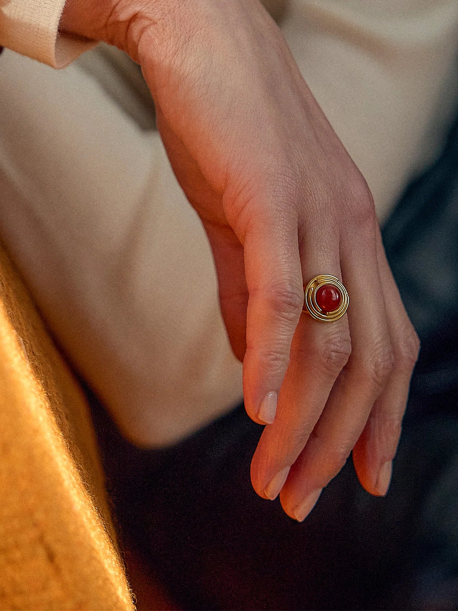 Rachel Jackson Evolve Carnelian Cocktail Ring