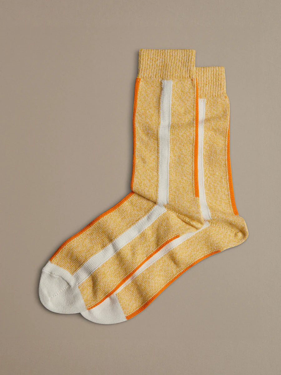 Rove Organic Cotton Socks | Vertical Stripe Yellow
