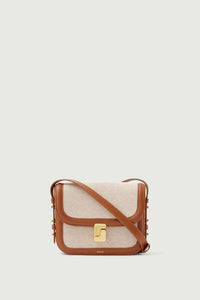 Soeur Bellissima Mini Bag ecru canvas and natural leather