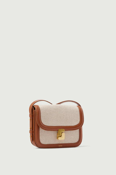 Soeur Bellissima Mini Bag ecru canvas and natural leather