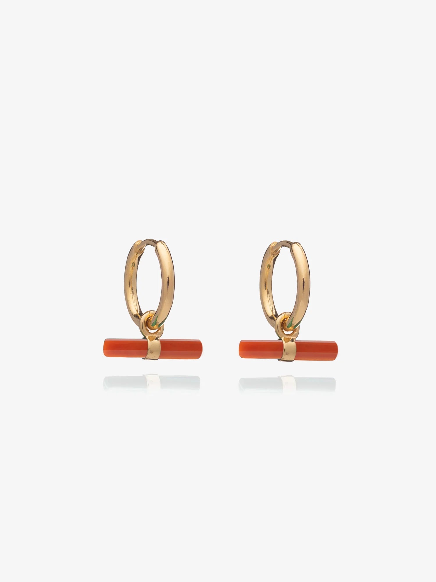 Rachel Jackson Vitality Carnelian T-Bar Huggie Earrings