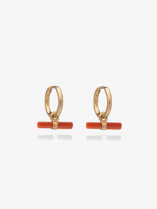 Rachel Jackson Vitality Carnelian T-Bar Huggie Earrings