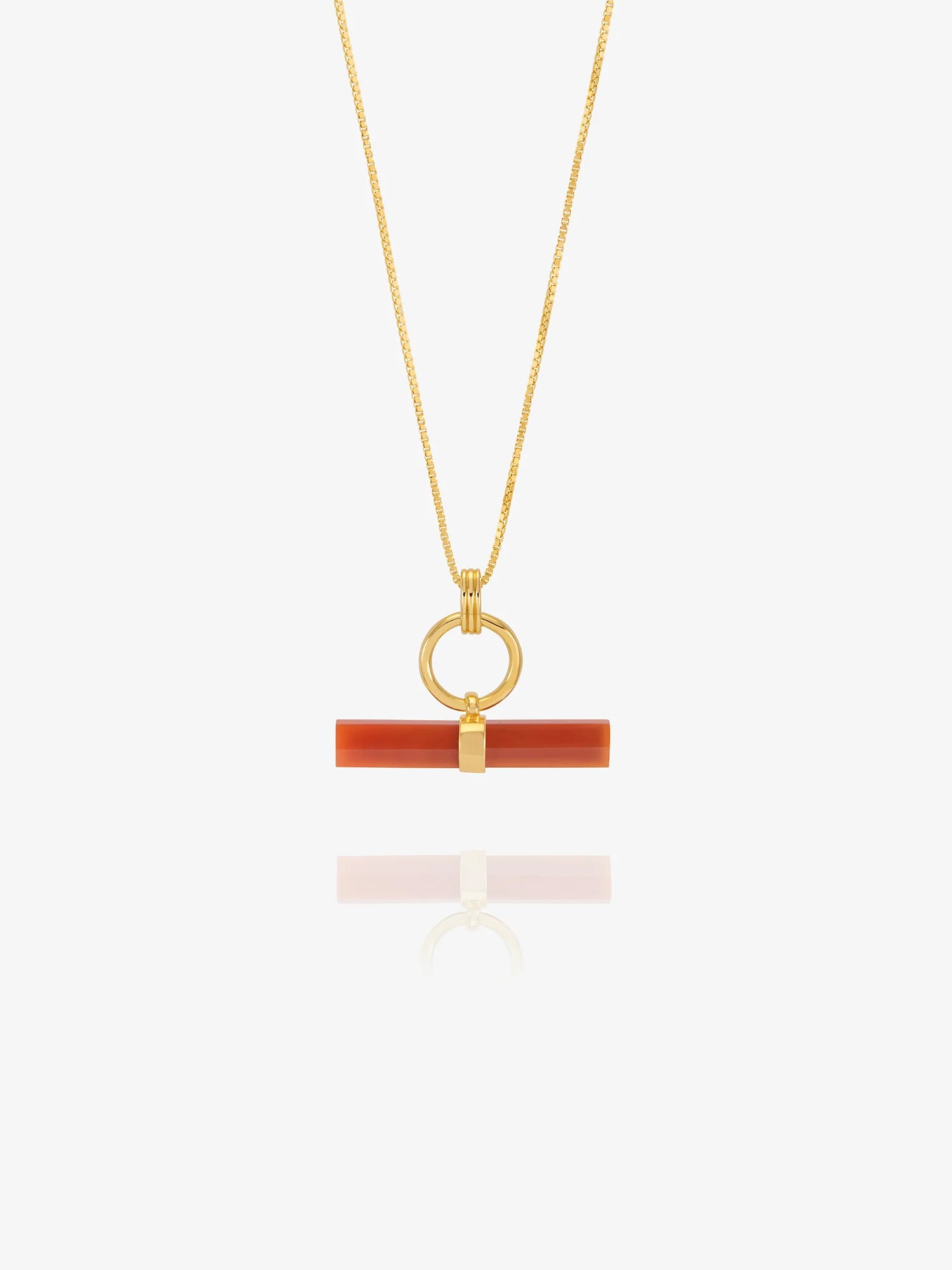 Rachel Jackson Vitality Carnelian T-Bar Necklace