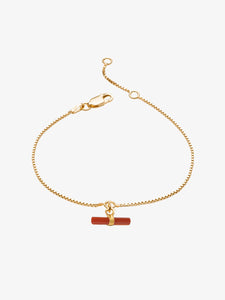 Rachel Jackson Vitality Carnelian T- Bar Bracelet
