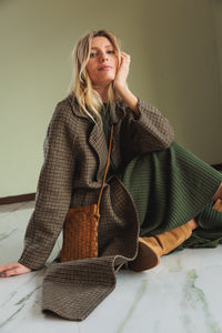 Indi & Cold Checked Coat Olive