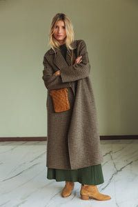 Indi & Cold Checked Coat Olive