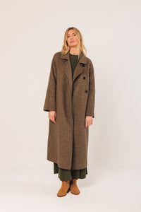 Indi & Cold Checked Coat Olive