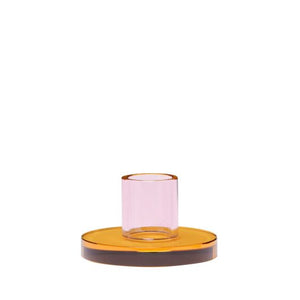 Hubsch Astra Candleholder Small Pink/Orange