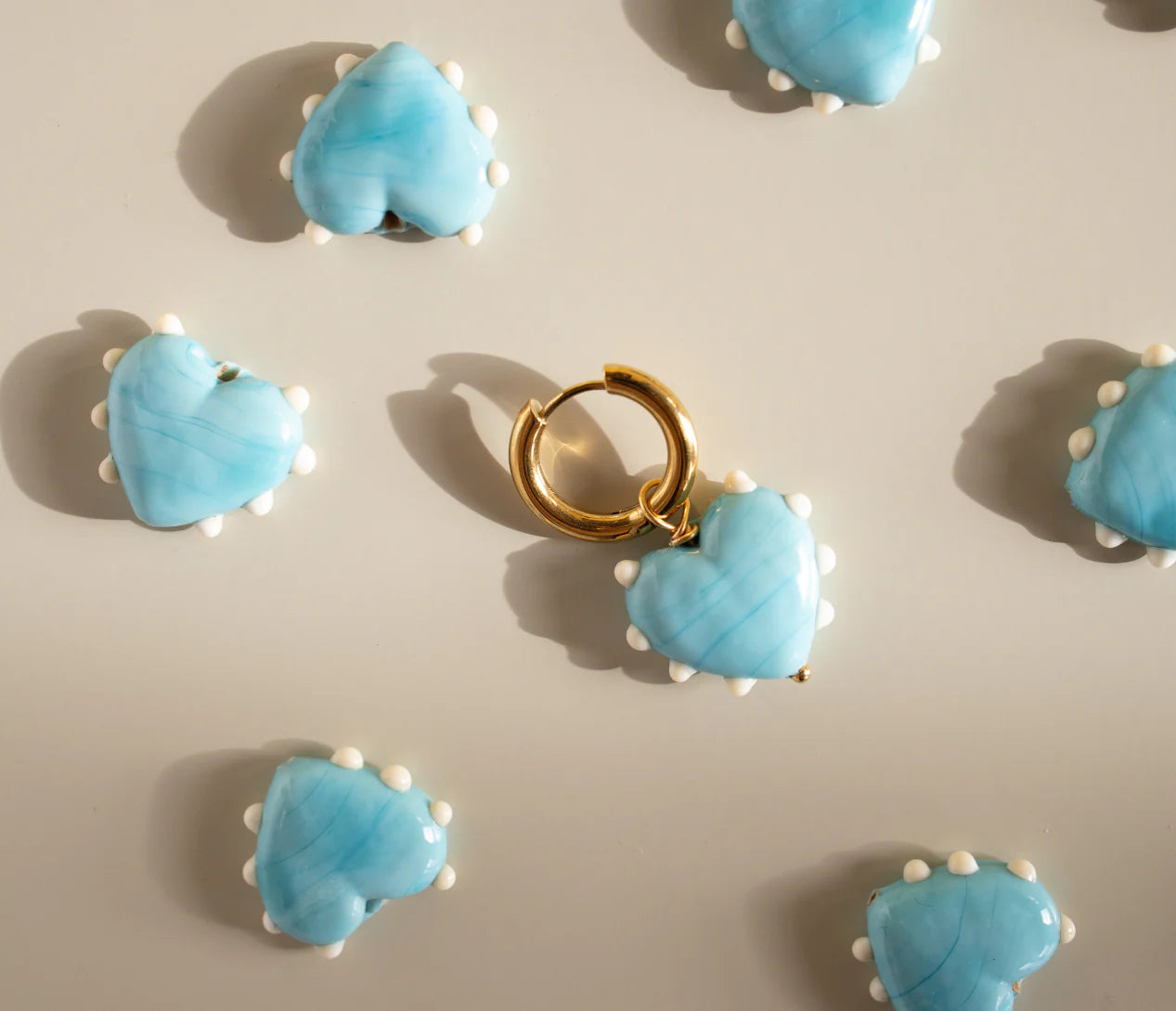 Sandralexandra Milagros Heart Blue Earrings