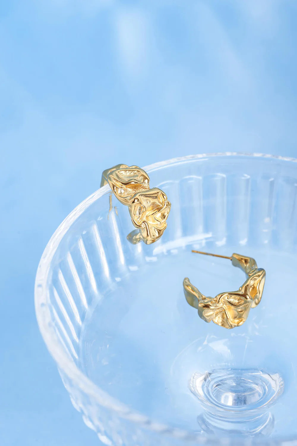 Ballinger Crumpled Gold Hoops