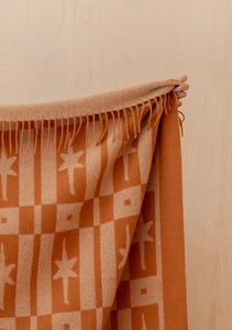 TBCo Lambswool Blanket Almond Celestial Tile Jacquard
