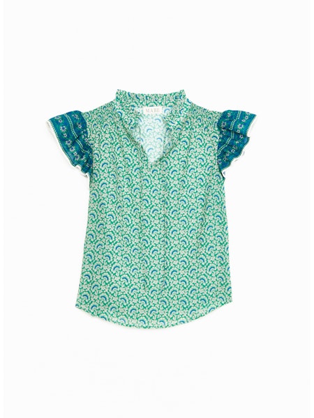 M.A.B.E Dana Frill Top Green
