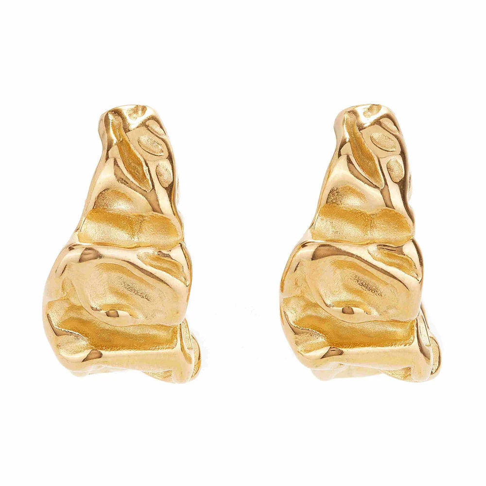 Ballinger Crumpled Gold Hoops