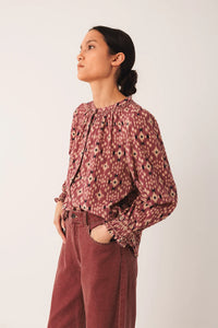 Indi & Cold Ikat Blouse Mauve