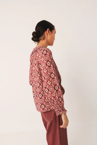 Indi & Cold Ikat Blouse Mauve