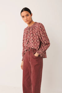 Indi & Cold Ikat Blouse Mauve