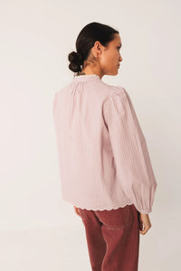 Indi & Cold Embroidered Poplin Blouse Mauve