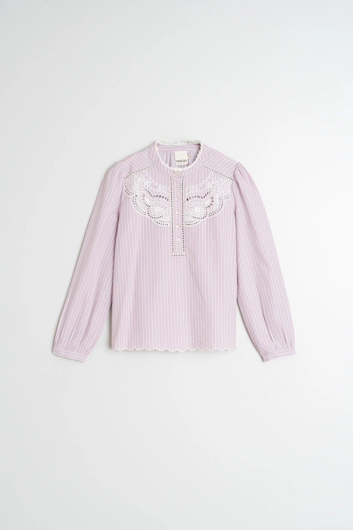 Indi & Cold Embroidered Poplin Blouse Mauve