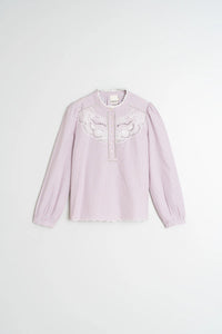 Indi & Cold Embroidered Poplin Blouse Mauve