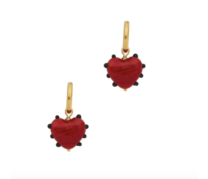 Sandralexandra Milagros Heart Red Earrings