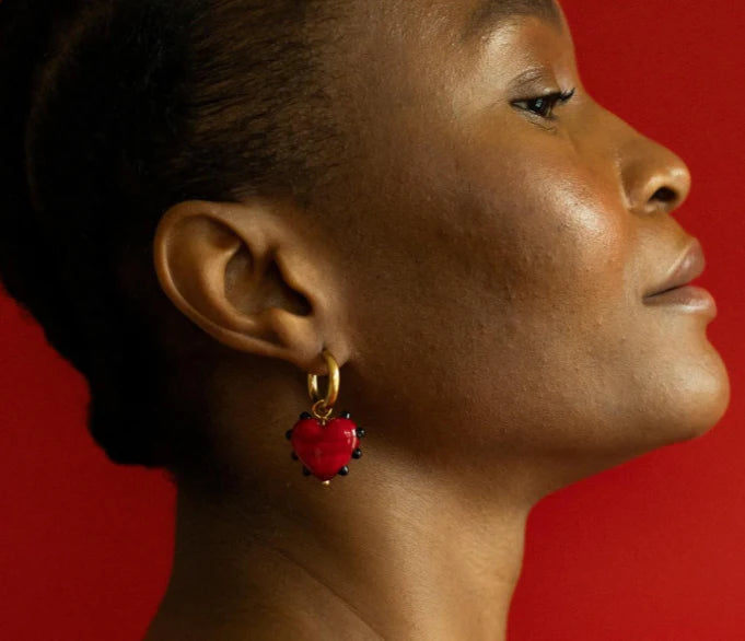 Sandralexandra Milagros Heart Red Earrings