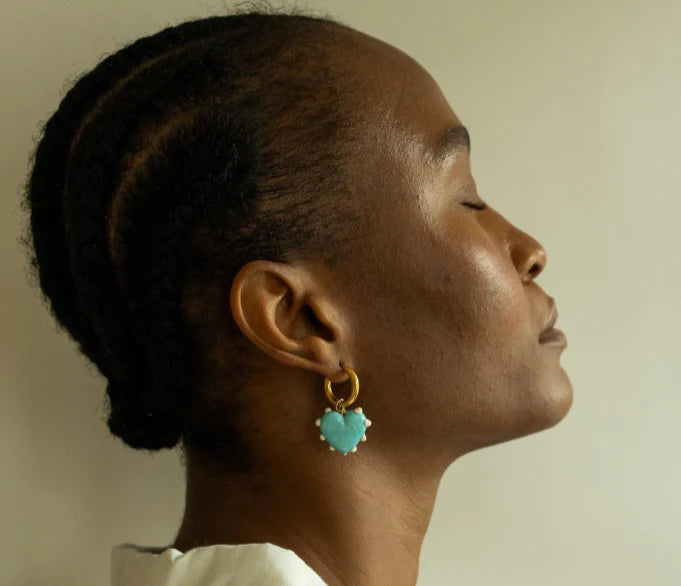 Sandralexandra Milagros Heart Blue Earrings