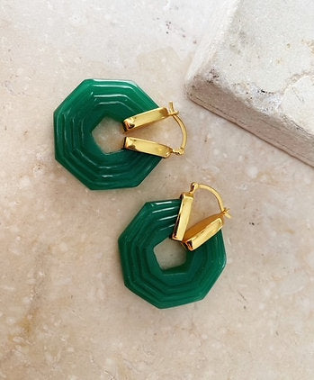 Shyla Sphinx Earrings Emerald
