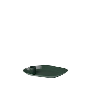 Broste Copenhagen Candle Plate 'Mie' Iron Forest Green