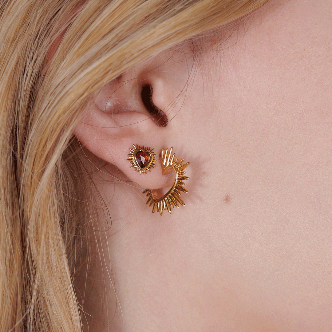 Rachel Jackson Electric Love Fan Heart Hoop Earrings