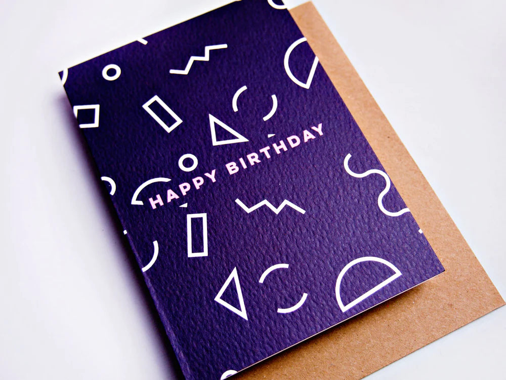 The Completist Birthday Mini Memphis Shapes Card