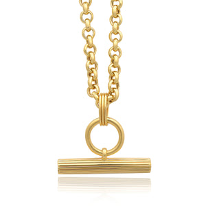 Rachel Jackson Chunky T-Bar Gold Necklace