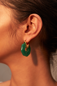Shyla Sphinx Earrings Emerald