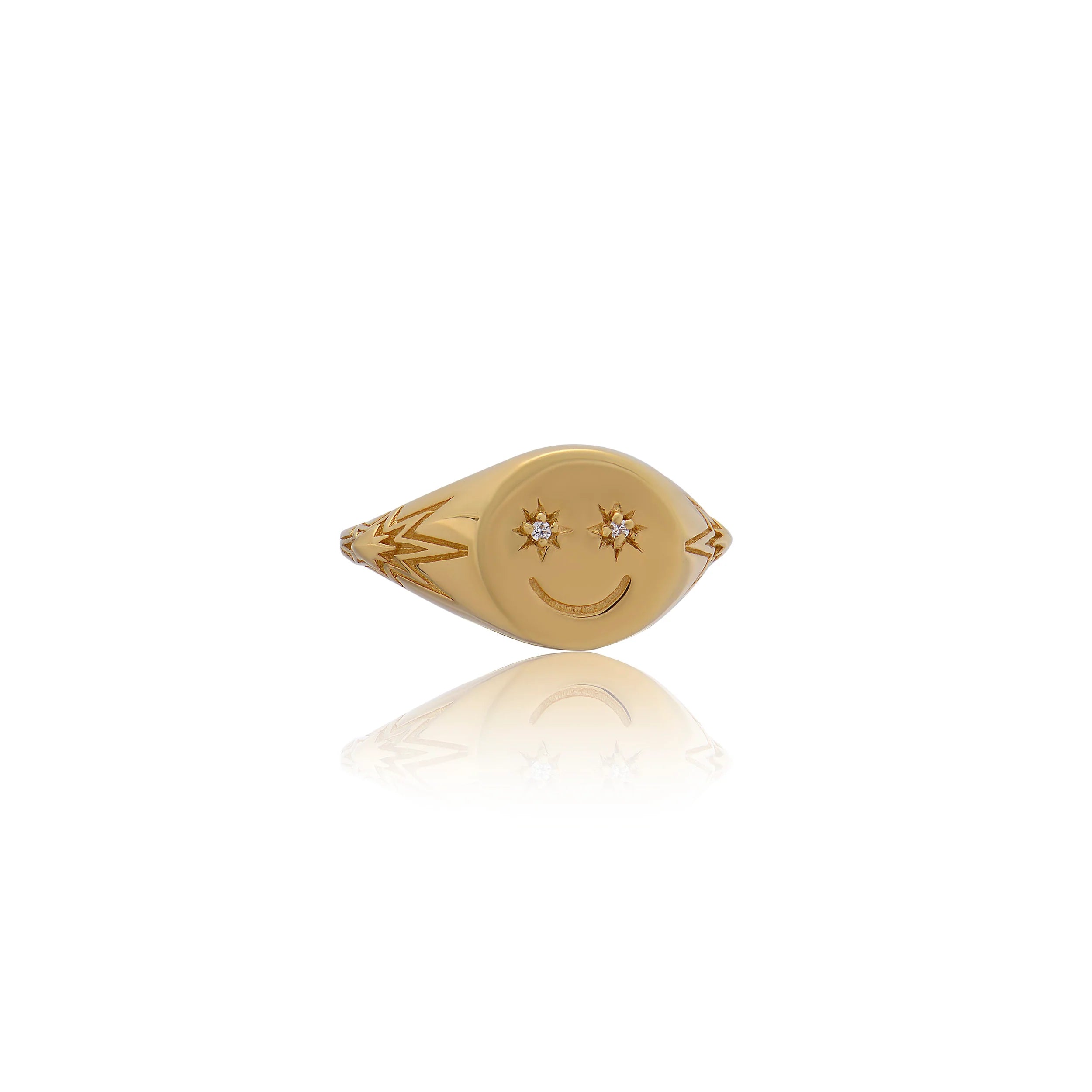 Rachel Jackson Smiley Face Pinky Signet Ring