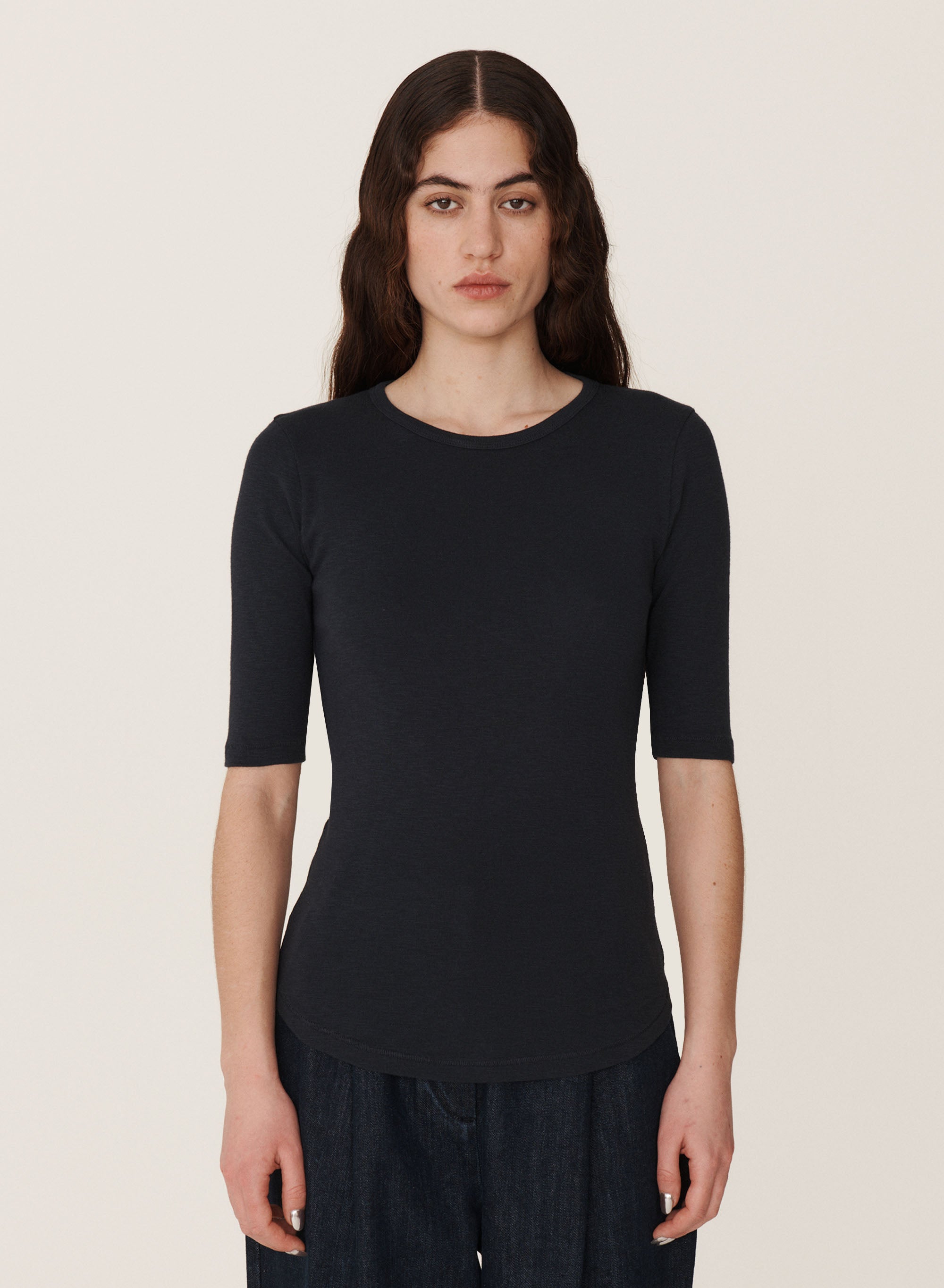 YMC Charlotte Earth Organic Cotton Navy Tee