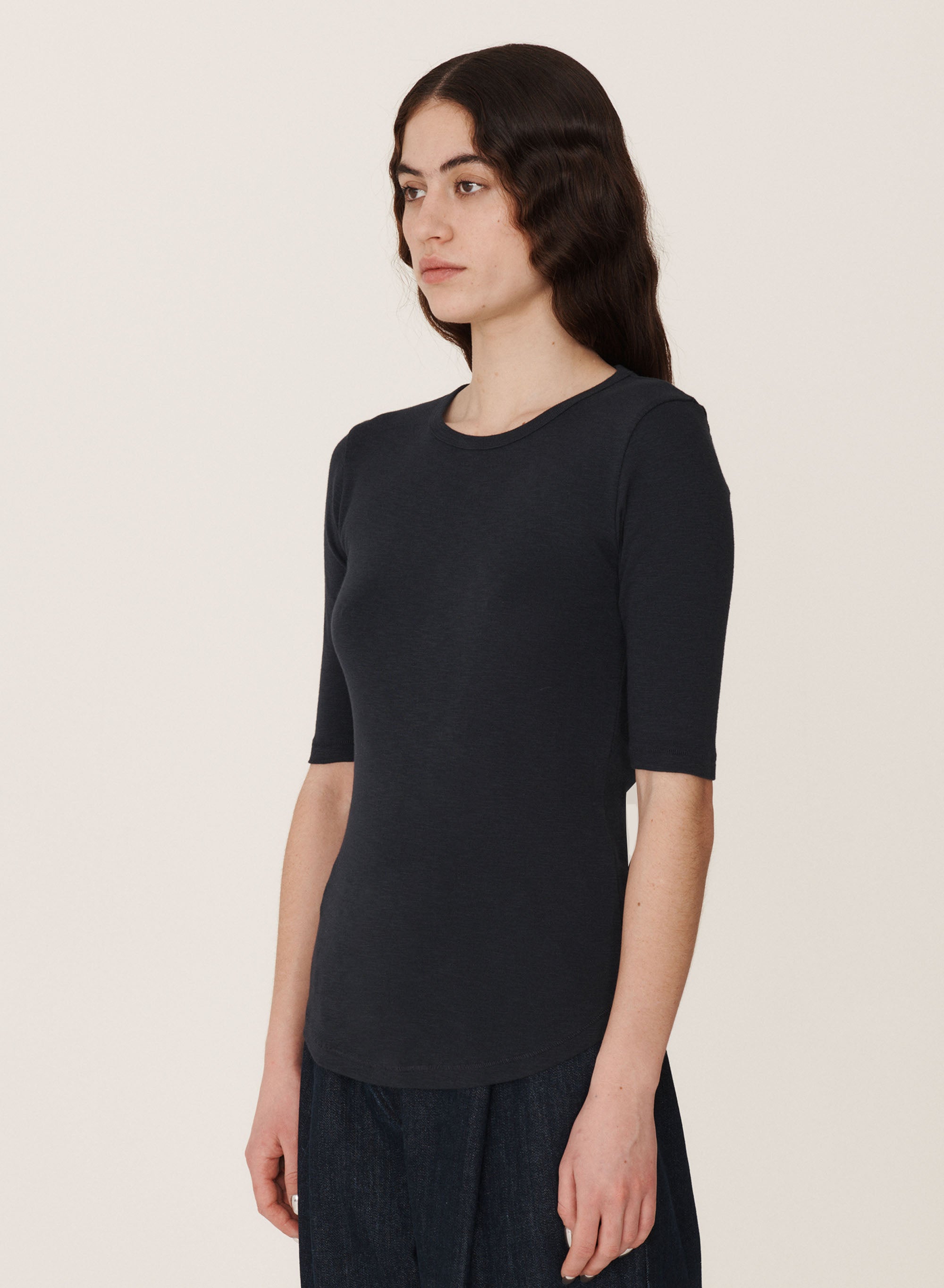 YMC Charlotte Earth Organic Cotton Navy Tee