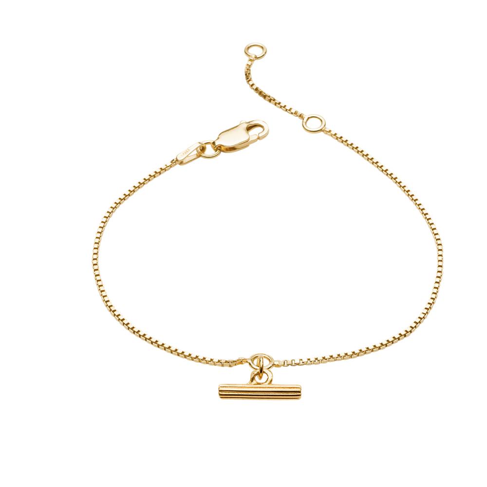 Rachel Jackson Mini T-Bar Gold Bracelet