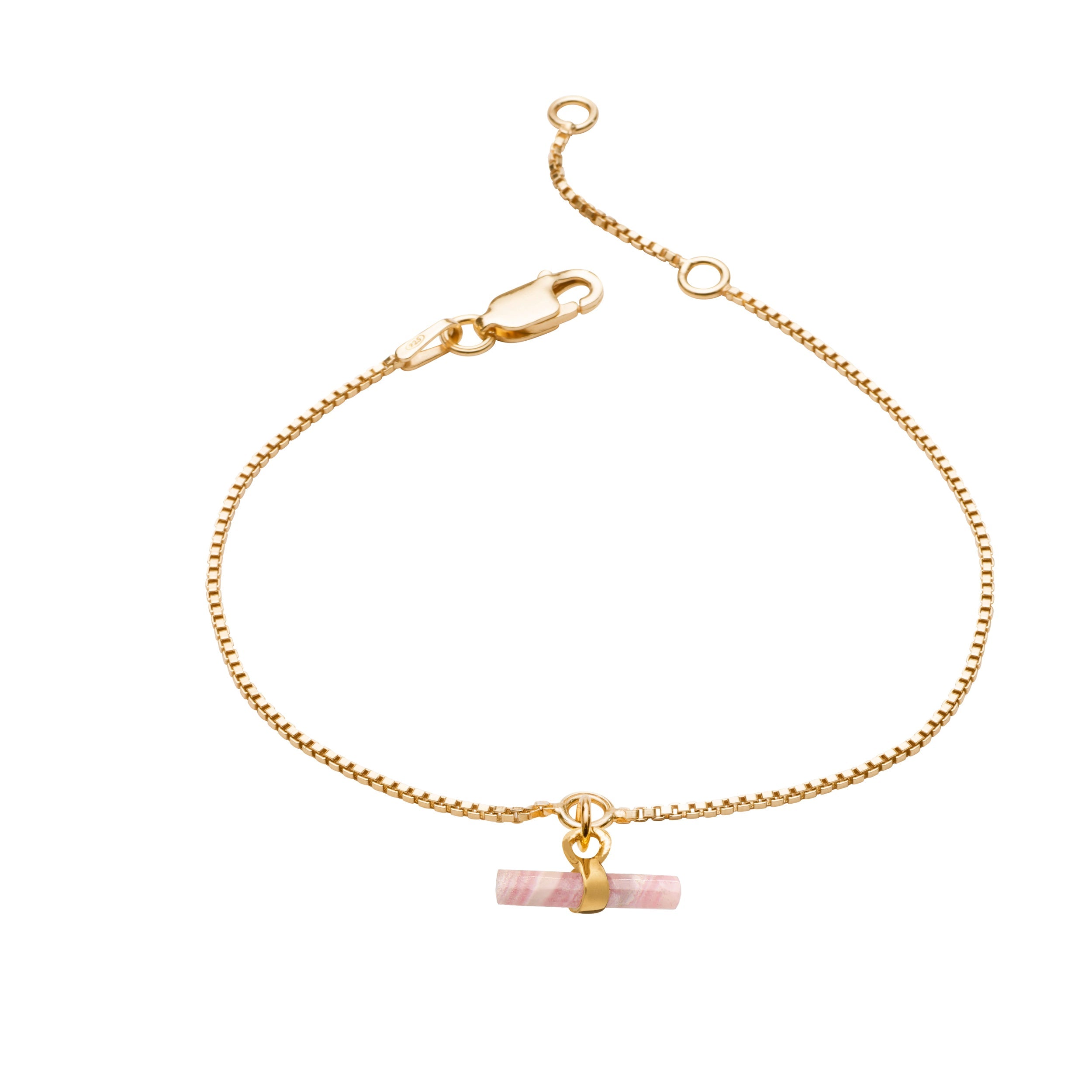 Rachel Jackson Mini Rose T-Bar Gold Bracelet