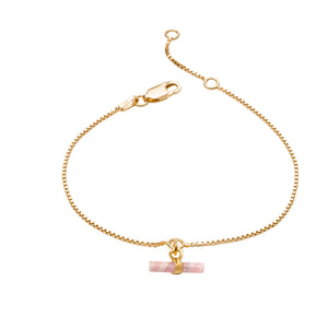 Rachel Jackson Mini Rose T-Bar Gold Bracelet